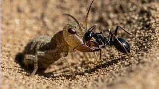 Watch Antlion Vs African Black Ant/Battle of No Mercy #animals #wildlifeentertainment #bigcats