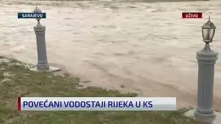 Povećani vodostaji rijeka u Sarajevu