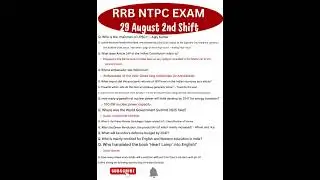 RRB NTPC Exam Analysis 2025 | RRB NTPC 29 August 2nd Shift Question Paper | Today RRB NTPC EXAM