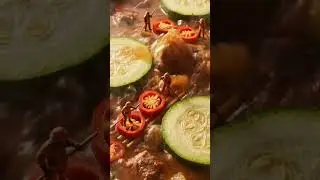 Miniature making doenjang stew AI