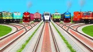 IndianRailway High Speed Trains Crossing At Bumpy Railroad Tracks | train simulator classic game 