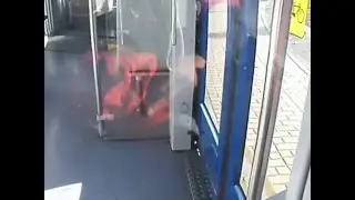 Wendung der Bahn NGT8 auf Wendeschleife Mockau-Post in Leipzig. Teil 2