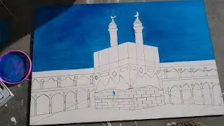 Beautiful sky painting 🖌️🎨 fast putting sketch and colour