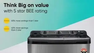 Realme Techlife 7.5Kg 5Star 🌟 Rating Semi Automatic Washing machine Top Load Black @realmemobiles