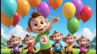 Ten Little Monkeys Swing and Play | Fun Counting Song for Kids | Playful Monkey Adventure Rhyme