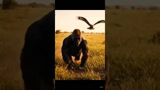 Furious Gorilla vs Eagle 🦍🔥 Epic Wildlife Battle in the Wild Savannah | Animal Chase 3D Animation