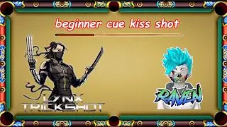 8 ball pool- kiss shot with beginner cue // level 999 kiss shots in No-guideline