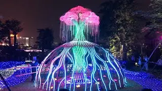 Large color changing light tree with moving effects