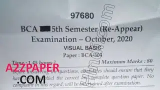 Mdu BCA 5th Sem Visual Basic Question Paper 2020