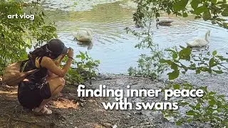 A nature-inspired oil painting process 🦢 life of an artist 🌸 calm asmr art vlog