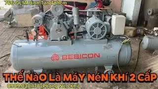 Máy Nén Khí Nhật Hitachi 7.5hp, bình 260L áp 14kgf chuyên cắt plasma