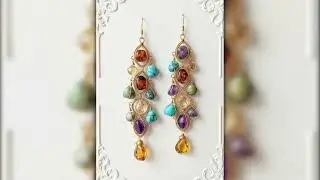 wire wrap gemstone earrings ideas  #jewelrymaking #wirewrap #jewelry #design #ideas  #earrings