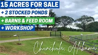 11525 Hwy 45 Chunchula, Alabama | 15 Acres for Sale with Barns, Tack Room, and Feed Room