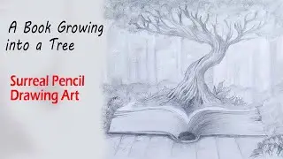 How to Draw a Book Growing into a Tree | Surreal Pencil Drawing Art