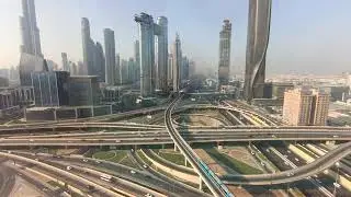 Dubai 4K Panoramic View of Burj Khalifa, Sheikh Zayed Road & Skyline -Business Bay Downtown DXB