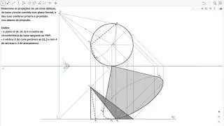 Sombras - Cone oblíquo de base frontal (Exercício de exame - 2019, 2.ª fase)