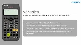 FX-87DE X & FX-991DE X - Variablen
