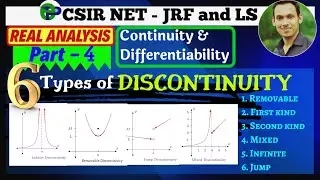Types of Discontinuity | DISCONTINUITY | CONTINUITY AND DIFFERENTIABILITY | CSIR NET | Part - 4