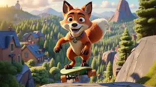 The Fox Who Rode a Skateboard 🦊🛹 | Energetic Nursery Rhyme for Kids