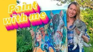 Paint with me \ Acrylic Painting \ Magic Girl Horse