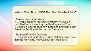 Where Can I Buy USSSA Certified Baseball Bats? | Baseball Equipment Hub News