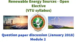 Important questions and answers -Renewable Energy Sources VTU Module 2 Open elective Previous yr qp