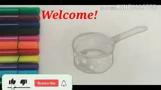 How to Draw a Cooking Pot Step by Step  Easy Kitchen Drawing Tutorial