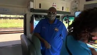 Pandemic loading and unloading of a school bus