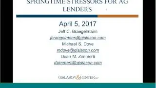 Springtime Stresses for Ag Lenders