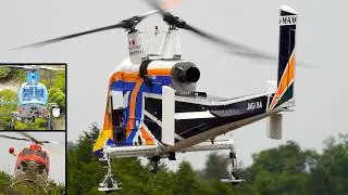 Kaman K-1200 K-MAX Helicopter (Synchropter) Takeoff & Landing
