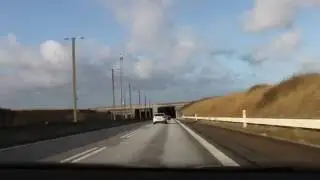 Crossing &Ouml;resund's Bridge from Malm&ouml; to Copenhagen.
