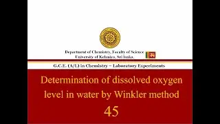 Dissolved oxygen level in water by Winkler method | No.45