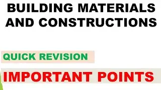 BUILDING MATERIALS AND CONSTRUCTION/SHORT NOTES/IMPORTANT OBJECTIVE QUESTIONS