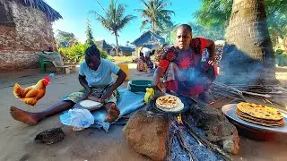 Authentic African Village Cooking 🍲 | Soft Fluffy Chapatis & Creamy Coconut Green Gram Stew Dinner