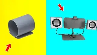 How to make mobile stand with SPEAKERS using PVC Pipe