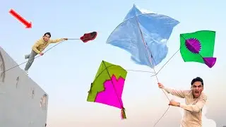 Big Plasticbag Kite Flying Catch Other Kite With Nasir MOTi Door Kite Caught 