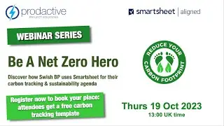 Prodactive Smartsheet webinar trailer: Be a Net Zero Hero 19 October 2023