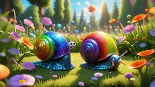 Six Rainbow Snails Slide in Line | Colorful Counting Song | Nursery Rhymes and Preschool Learning