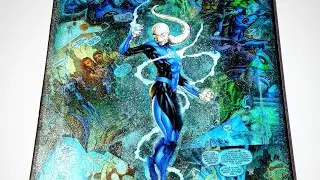 Turning Comic Books into Canvas Art - Blue Lantern (Saint Walker) - DC Comic Collage Art