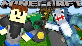 Minecraft Adventure - Sharky and Scuba Steve - CRAZY FARM VISIT!!