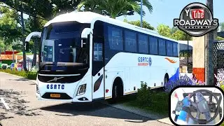ETS2 | Indian GSRTC Volvo 9600 Bus | Realistic Passenger Transport on Indian Map | Moza Setup