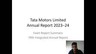 Contents of Annual Reports of a Company. (Tata motors 2023-24)