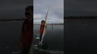 Skatesailing and winging @ Lake Nokomis , January 2024