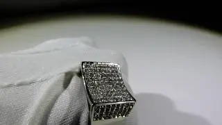(SOLD)$55 Micro-pave set Lab Made Diamond Ring size 12...OVER 125 stones!! CUSTOM