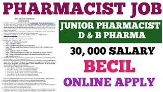 CMSS PHARMACIST JOB ! BECIL PHARMACIST VACANCY ! PHARMACIST VACANCY 2024 #pharmacist