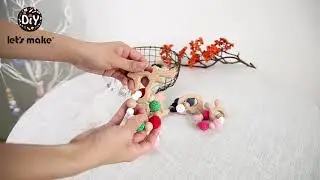 Let's make Wood Teether Bracelet Food Grade Beech Animal Wooden Sika Deer Crochet Beads
