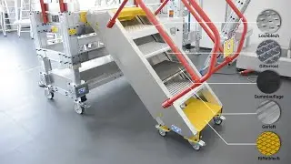 Sonderl&ouml;sungen von KRAUSE &ndash; Elektrisch h&ouml;henverstellbare Arbeitsplattform mit Konturanpassung