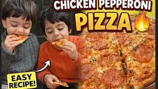Chicken pepperoni pizza 🍕 | Pepperoni pizza recipe @IjazAnsariFoodSecrets @FoodfusionPk #viral #fyp 