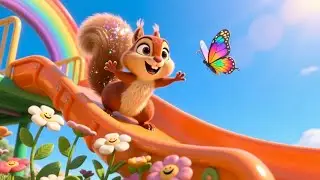 Sparkle Squirrel and the Rainbow Slide | Magical Animal Rhyme for Kids | Nursery Rhymes & Songs