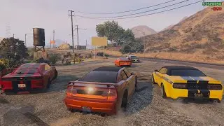 Dodge Charger vs Challenger impromptu race - from Rex Diner's to the Beeker's Garage | GTA 5